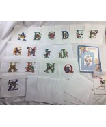 Leap Year Counted Cross Stitch Bears 15 letters Finished Completed Lot  - £29.75 GBP