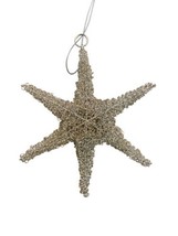 Seasons of Cannon Falls Christmas Ornament Gold Twisted Wire Star Hanging - $10.06