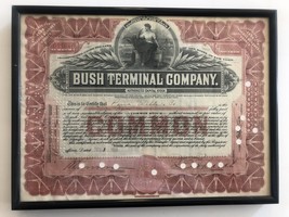 Framed Bush Terminal Company Stock Certificate - £31.38 GBP