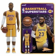 NBA - Lebron James Lakers (Yellow Jersey) Reaction 3 3/4&quot; Action Figure by Super - £23.70 GBP
