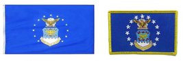 Wholesale Combo Set Air Force Emblem 3x5 3x5 Flag and 3&quot;x2&quot; Patch Fade Resista - £4.36 GBP