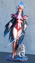 Blue Fire Of Ring Wolf Witch Heroine Warrior Champion With Long Sword St... - $99.99
