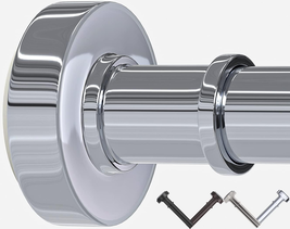 Chrome Shower Curtain Rod,Adjustable 43-72 Inches,Rust Resistance, Tensi... - $64.94 CAD