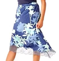 LOGO Lori Goldstein Blue Dawn Asymmetrical Lace Skirt Sizes Reg S-Plus 3X NIP - £39.95 GBP