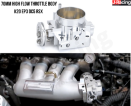 70MM High Flow Billet Throttle Body K20 K20A For Integra Rsx DC5 Civic EP3 - £66.29 GBP+