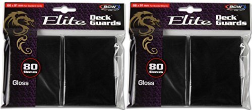 160 BCW Elite Deck Guard Sleeves - Glossy Black