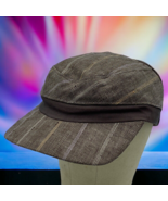 Victor Osborne Stripe Beige Tan Tweed Men 5 Panel Newsboy Cap Hat Medium... - £18.40 GBP