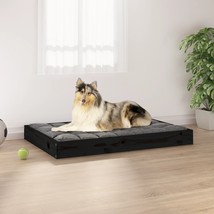 Dog Bed Black 91.5x64x9 cm Solid Wood Pine - £29.54 GBP