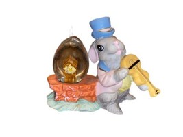 Vintage cottontail lane easter figurine 4.5”x3.5” Fiddler And chick Snow globe - £9.87 GBP
