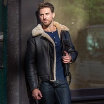 MENS Aviator RAF B2 Shearling Bomber COAT,B7 Aleutian WWII Sheepskin Parka - $216.97 CAD+
