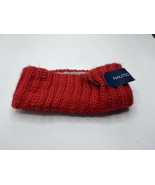 Nautica Ribbed Knit Ear Warmer Headband Fleece Lining One Size Red NWT - £9.33 GBP