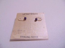 Unwritten 3mm Sterling Silver Periwinkle Stud Earrings N579 - £11.50 GBP