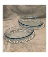 Vintage Colorex Pair of 8&quot; Oval Ribbed Ice Blue Glass Serving Dishes - $17.82