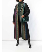 Marco De Vicenzo Runway Wool Blend Striped Long Coat SZ 42 EU / 8/L US $... - $716.00