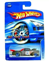 Hot Wheels &#39;40 Ford Truck 2005 142 Diecast Metal Black Red Blue Rims Gif... - $16.97