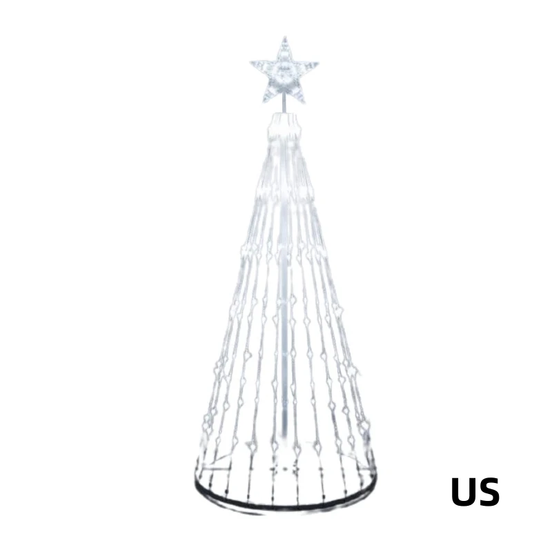 US EU  Cone Christmas Tree Lightshow String LED Waterfall  Lights Garden Yards W - £111.49 GBP