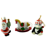 Vintage 7-Eleven 7-11 Citgo Ornaments Lot of 3 Penguin Santa Holly Rocki... - £13.86 GBP