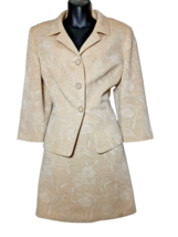Le Suit Women&#39;s Vintage Blazer Skirt Set Colection Profecional Floral Cream SP12 - £33.84 GBP