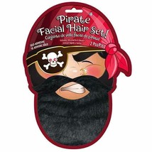 Pirate Black Facial Hair Set Moustache Beard - £6.64 GBP
