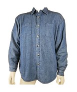 Wrangler Sherpa Lined Shirt Jacket Mens L Blue Denim Insulated Pockets C... - £19.00 GBP