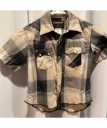 Vintage Rustler Kids Plaid Shirt - Black and Tan With Pearl Snaps. - €25,88 EUR