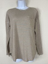 Old Navy Womens Size XS Brown Striped Pocket Shirt Long Sleeve Knit - $7.79