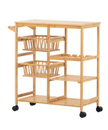 Bamboo Storage Island Kitchen Cart  - £191.84 GBP