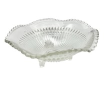 Bowl 6.5 x 2.5 Clear Glass Faceted Footed - $8.91
