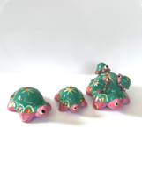 Mexico Ceramic Sea Turtle family set hand-made-painted - £11.93 GBP