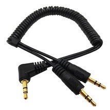 Stereo Audio Splitter Cable, Coiled 90 Degree 3.5Mm Male To 2 Male Headphone Ste - £15.97 GBP