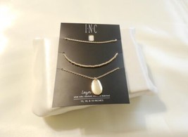 INC International Concepts Gold-Tone 3-Pc. Set Beaded &amp; Oval Layer Necklace R990 - $15.35