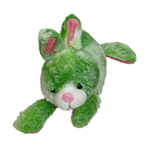 Animal Adventure Lime Green Bunny Rabbit Plush Pink Ears White Cottontail Easter - £5.89 GBP