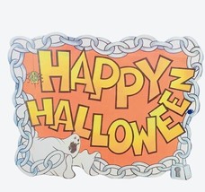 Halloween Decoration vtg wall hanging sign 1950s to 1960s Happy Ghosts Chains US - £67.26 GBP