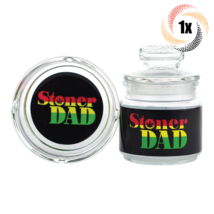 1x Set Roast &amp; Toast Stoner Dad Design Glass Jar &amp; Ashtray Set | + 2 Free Tubes - £15.48 GBP