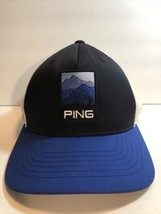 Ping 110 One Ten Golf Hat Snapback Blue & White Mountain Patch Mesh Trucker Cap - £11.04 GBP