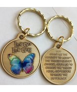 Let Go Let God Color Butterfly Serenity Prayer Bronze Keychain - £10.19 GBP