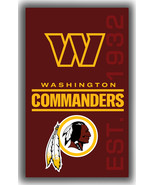 Washington Commanders Football Team Fan Super Flag 90x150cm3x5ft Vertica... - €13,07 EUR