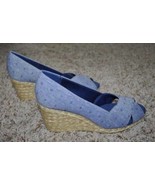 Womens Wedge Heels Chaps Dakoda Blue Chambray Dakota Espadrille Shoes $6... - £22.48 GBP