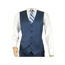Men Suit BERLUSCONI Turkey 100% Italian Wool Super 180's 3pc Vested #Ber5 Navy image 6