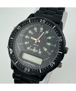 Vintage  Rotating Bezel Quartz Watch Men Black Analog Digital ~ For Part... - $39.37 CAD
