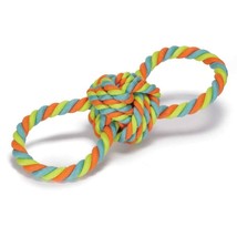 Dog Rope Toys Tough Colorful Figure 8 Knot Ball Center Dental Chew Tugge... - $14.74