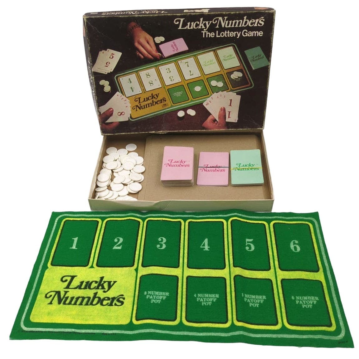 VTG 1975 Milton Bradley Lucky Numbers The Lottery Card Game Complete Gambling - $29.69
