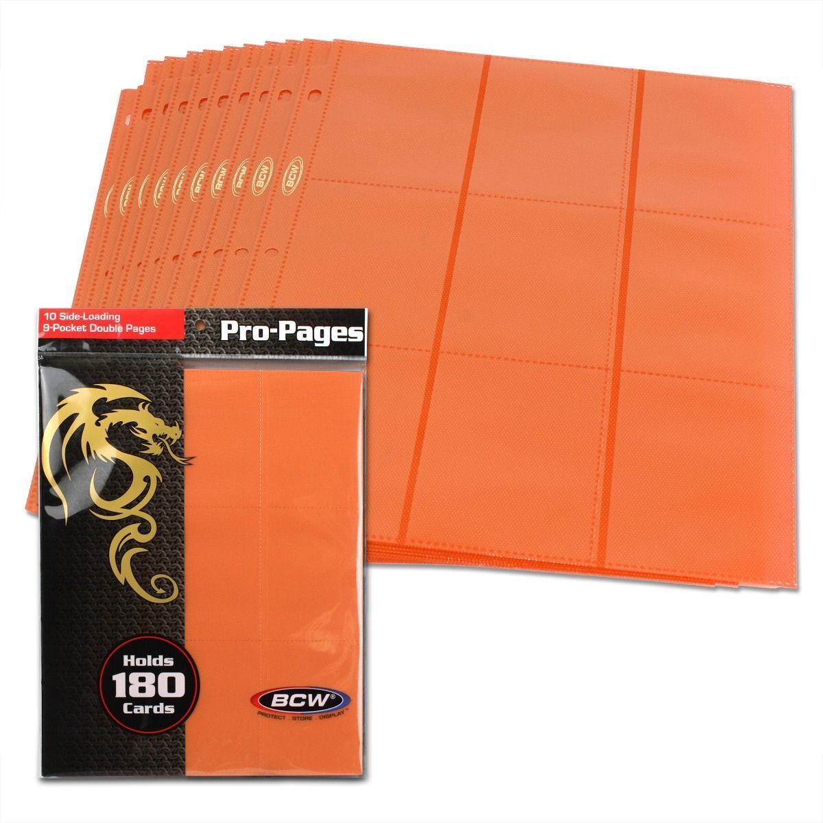 1 pack of 10 BCW Std Card Szd 18-Pocket Side Loading Vibrant Org Pro Binder Pgs