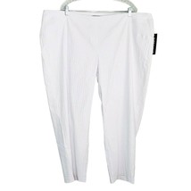 Ashley Stewart Pants Size 28 White Seersucker Ankle Length Pants New - £22.68 GBP