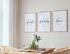 Dining Room Decor Bless the Food Before Us Kitchen Wall Signs Wall Art Set -P809 - £59.18 GBP+
