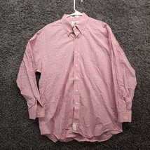 Paul Fredrick Shirt Adult Extra Large Pink Check Casual Button Up Dress Top - $7.70