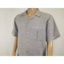 Men 2pc Walking Leisure Suit Short Sleeves By DREAMS Fancy 277-35 Steel Gray image 4