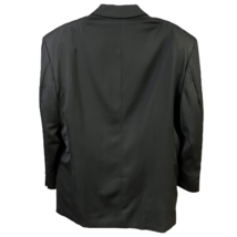 Albert Nipon Double Breasted Suit Jacket Men&#39;s 44R Black Wool Blend Solid Lined - £53.08 GBP