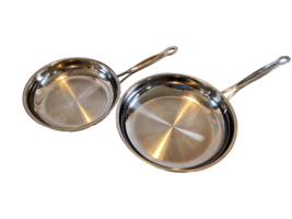 Cuisinart Stainless Steel Skillet Set 8&quot; and 10&quot; Model 722-20 and 722-24  - £46.01 GBP