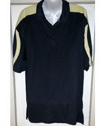 Russell Short Sleeve Men&#39;s Sports Shirt XL Black Yellow Polyester Stretchy - $14.95